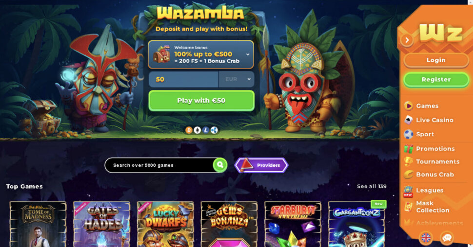 Wazamba Casino κριτική: Μια ζούγκλα διασκέδασης περιμένει